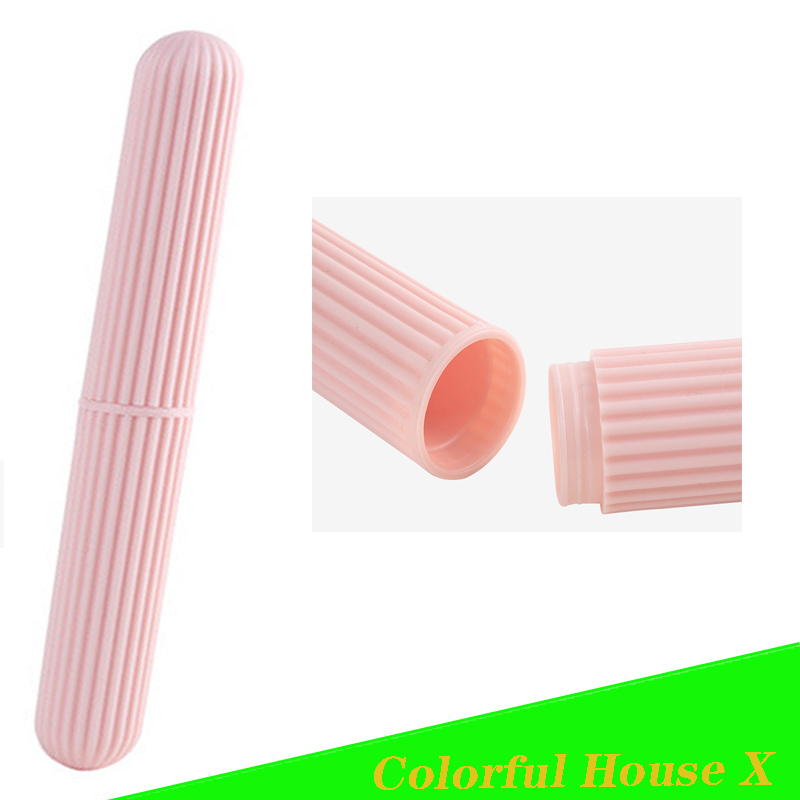 Multi-Function Toothbrush Case With Cover Portable Outdoor Travel Tooth Brush Dust-Proof Protect Box Household Commodities Pink