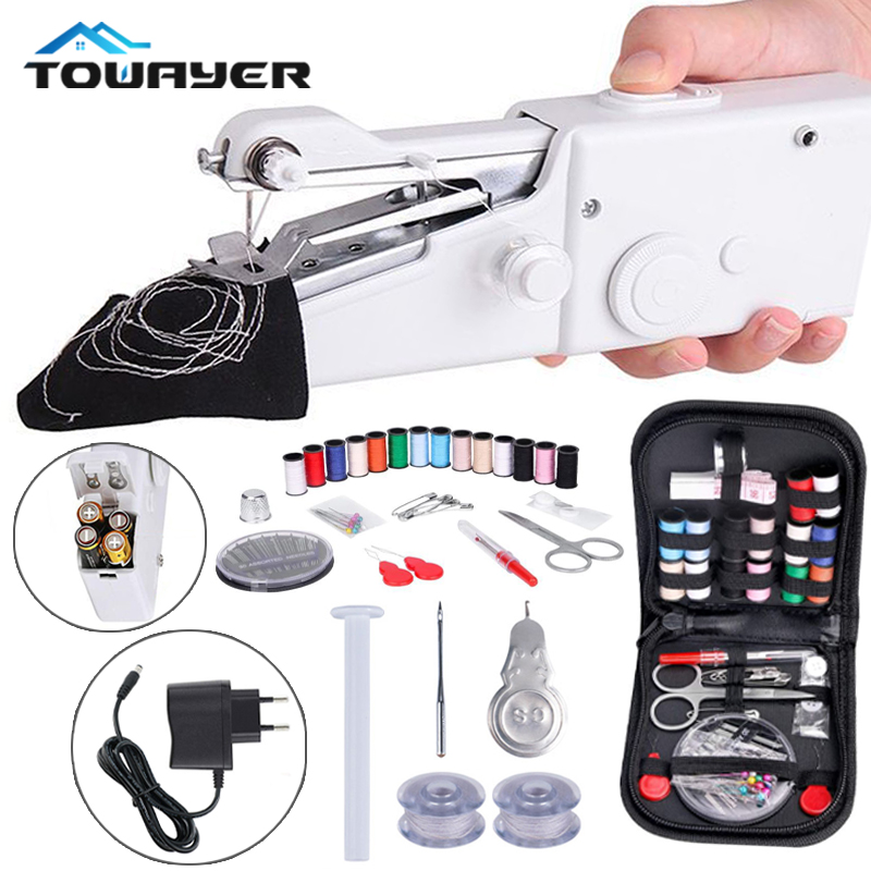 Portable Handheld Sewing Machine Cordless Electric Sewing Machine Set Home Sewing Quick Repair DIY Clothes Sewing Machine