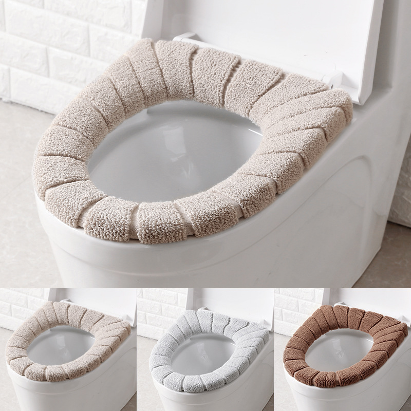 Toilet Seat Cover Warm Soft Acrylic Washable Mat Home Decor Closestool Mat Seat Case Toilet Lid Cover Accessories Bathroom Home
