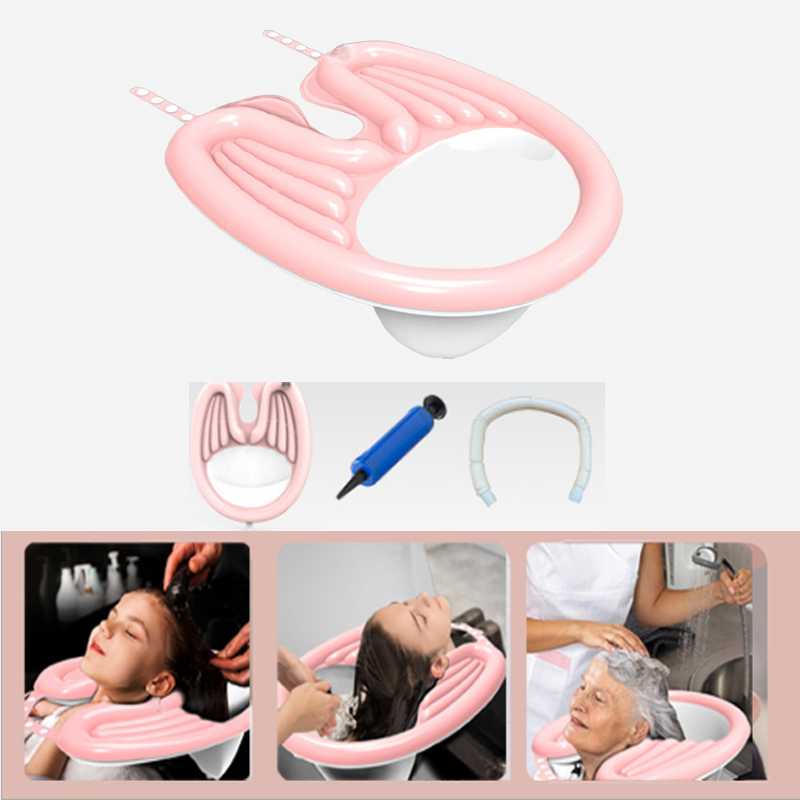 Inflatable Adult Back Hair Washing Basin With Water Pipe Inflator Pregnant Child Elderly Patient Hairdressing Nurse Home Basins