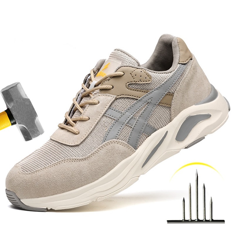 new. Male Work Boots Indestructible Safety Shoes Men Steel Toe Shoes Puncture-Proof Work Sneakers Male Shoes Adult Work Shoes