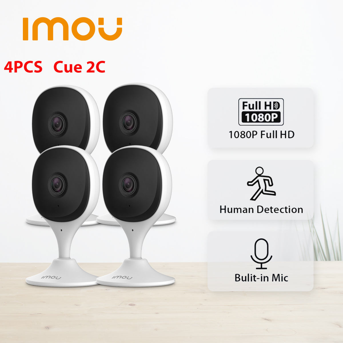 Dahua Imou 4pcs Cue 2c 1080P IP Wifi Camera Baby Monitor Camera Human Detection H265 Compact Smart Night Vision Camera Indoor
