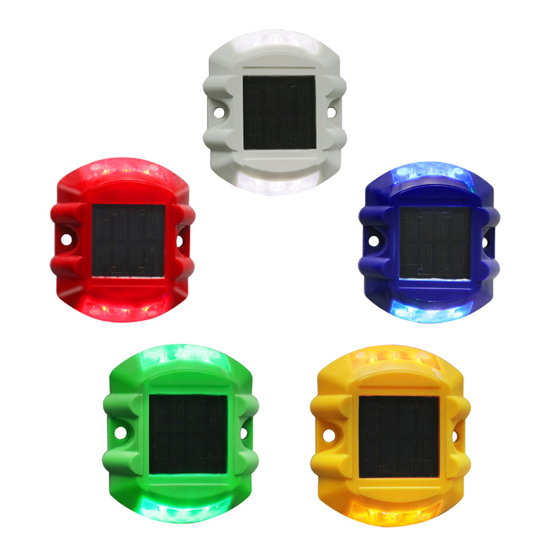IP68 Waterproof LED Solar Powered Plastic Road Stud Light Road Reflective Ground Warning Light