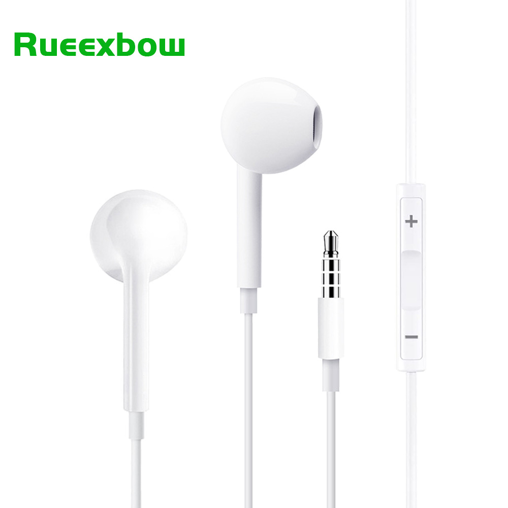 RUEEXBOW 3.5mm Wired Earphones For Xiaomi Huawei iPhone 5 6 Headphone Mic Earbuds Headset Stereo Noise Isolating
