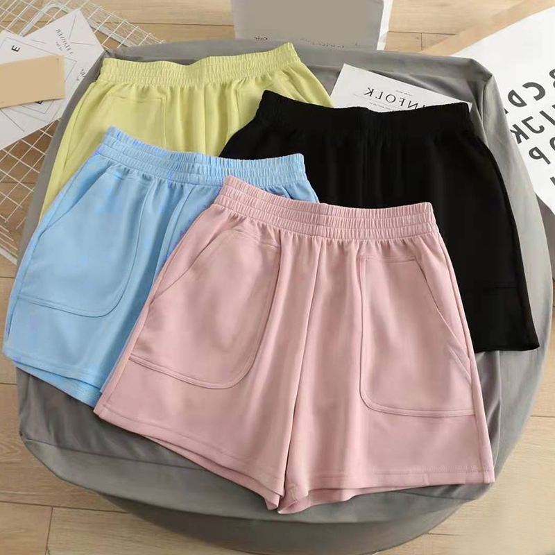 Sports Pants Wide Leg Shorts Solid Color Shorts Loose Casual High Waist Bottoms Summer  Pants Elastic Waist Shorts