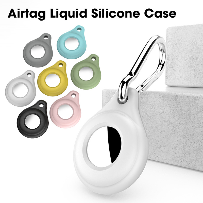 For Apple Airtags Tracking Device Cover Silicone Cover Anti-lost Dog Tracker Accessories Portable Key Fob for Apple AirTag Cover