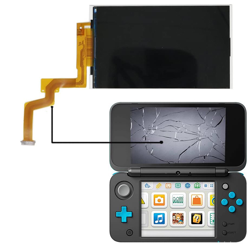 Replacement Top Sn for 2DS XL， Replacement Upper Sn LCD Display for Nintendo 2DS XL/ LL System Games Console