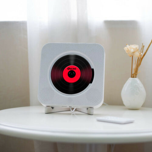 Wall Mounted CD Player Surround Sound FM Radio Bluetooth USB MP3 Disk Portable Music Player Remote Control Stereo Speaker Home