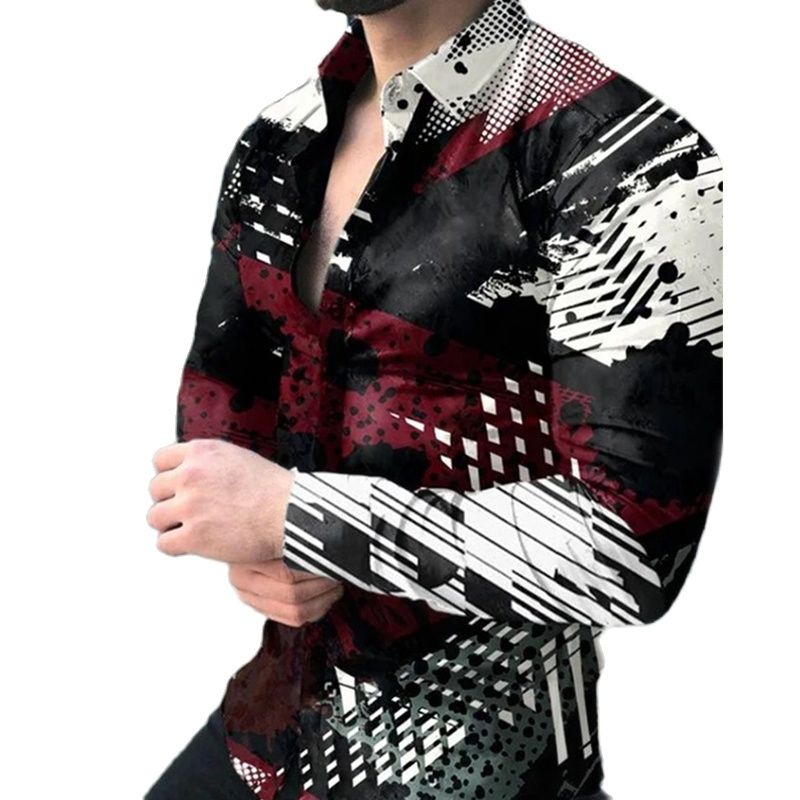   Long Sleeve Shirts 3D Cool Printing Clothing Beach Birthday Party Casual Top Men Shirts Ropa Hombre S-XXXL