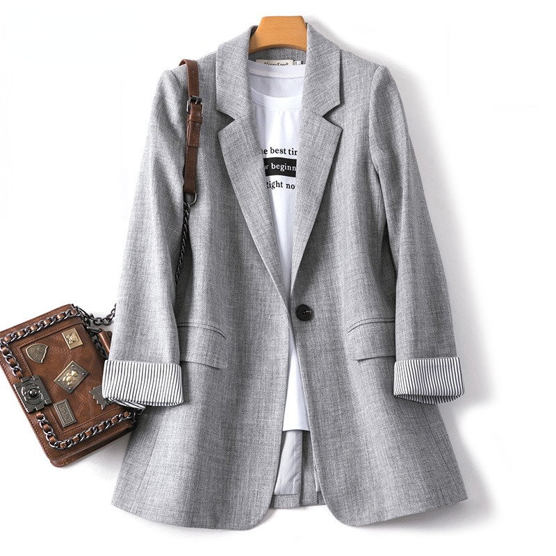Ladies Long Sleeve Spring Casual Blazer  Business Plaid Suits Women Work Office Blazer Women Coats  Woman Jacket