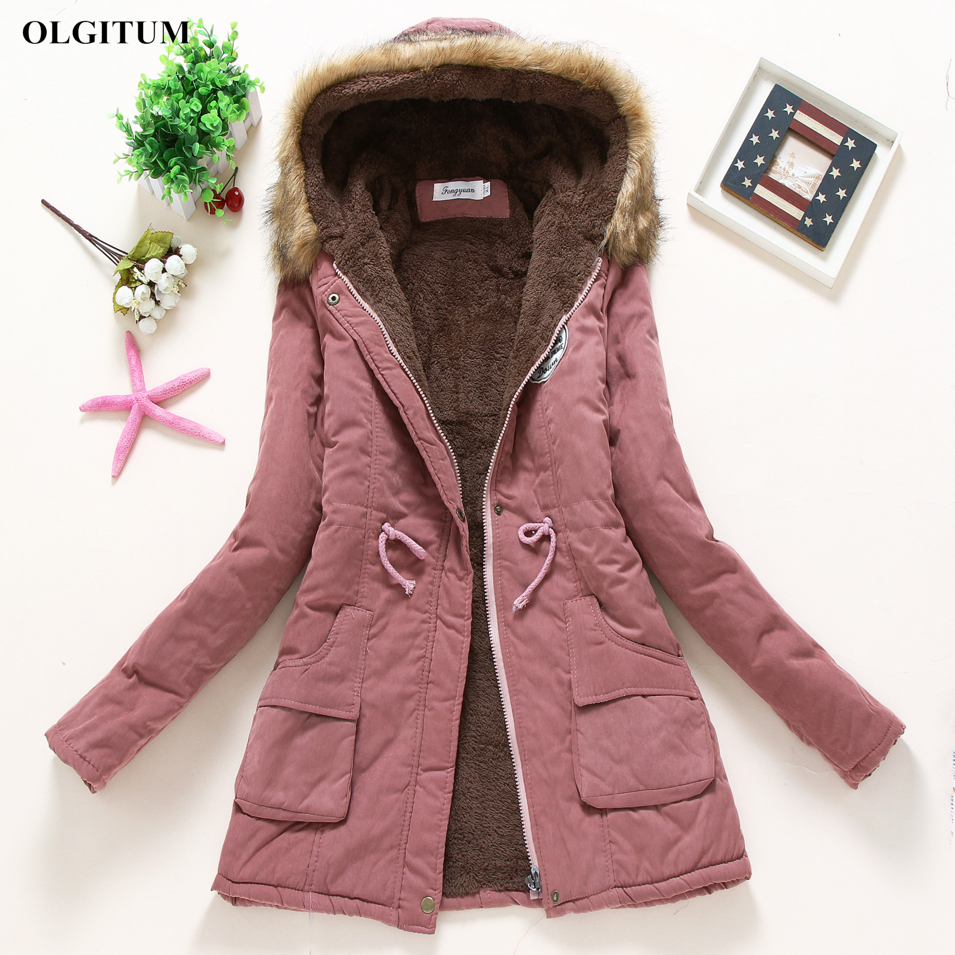 Winter women coat Women's Parka Casual Outwear Military Hooded fur Coat Down Jackets Winter Coat for Female CC001