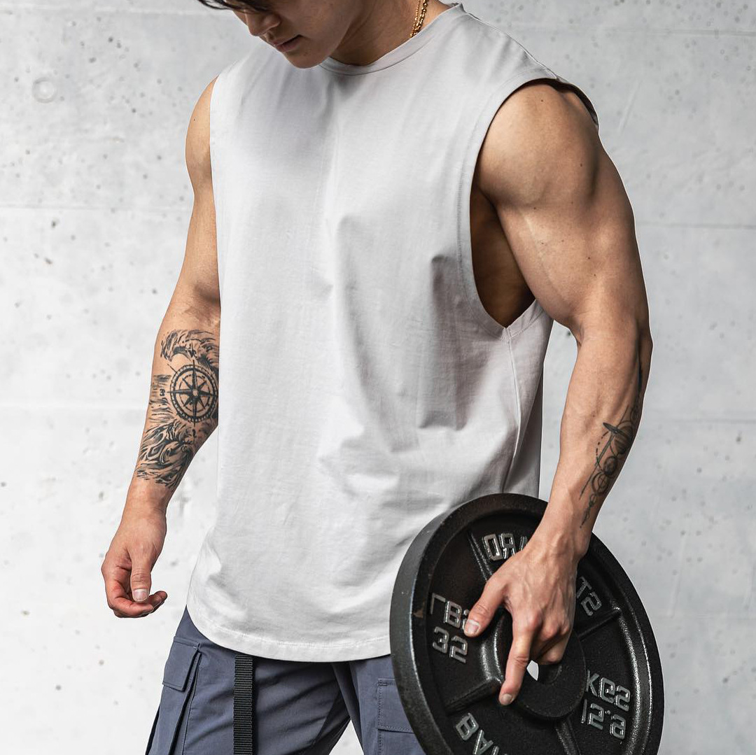   Stringer Bodybuilding Tank Tops Men Gym Workout Fitness sleeveless shirt Male exercise Cotton Undershirt Casual Vest