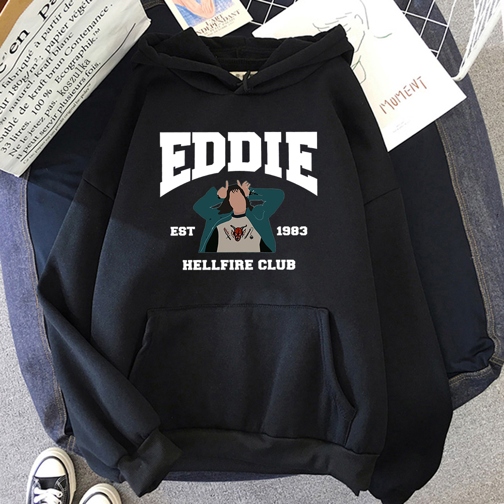 Eddie Munson Stranger Things 4 Hoodie Women/Men Aesthetic Hellfire Club Hoodies Unisex Harajuku Hooded Sweatshirts Hoody Clothes