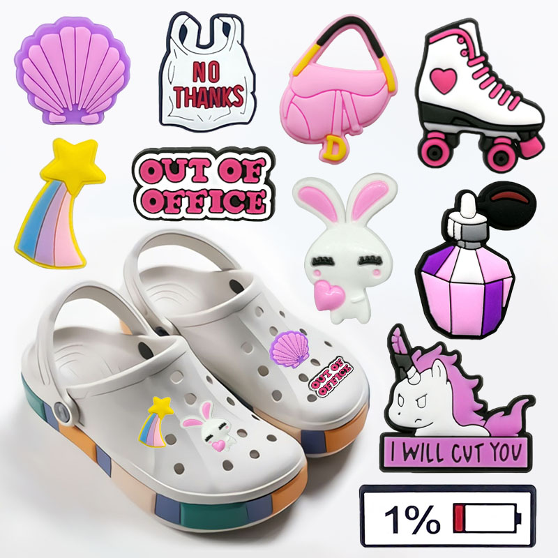 1pcs PVC Shoe Charms for Croc Women's Original Seashells Unicorns Ornaments DIY Sneakers Accessories Decorations Kids Gift