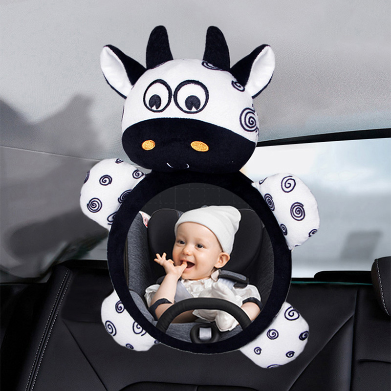 Black White View Back Seat Mirror Baby Car Mirror Safety Seat Headrest Rearview Mirror Baby Facing Rear Ward Car Kids Monitor