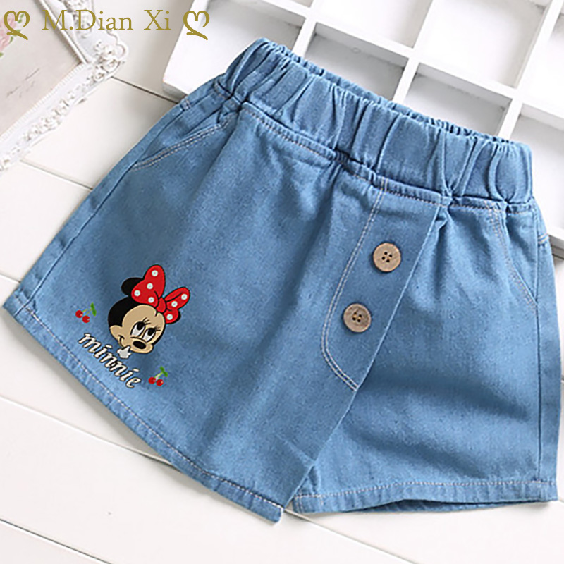Children Clothing Kids Shorts Summer Kids Toddler Minnie Pattern Washed Cotton Children's Shorts for Girls  Pants 1-6Y