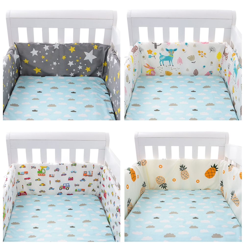 30x200cm Baby Bed Bumper For Newborns Baby Room Decoration Thick Soft Crib Protector For Kids Cot Cushion With Cotton Cover