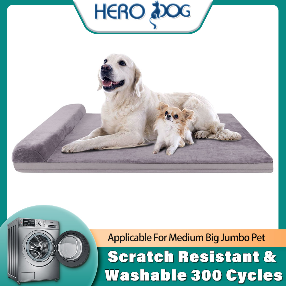 Hero Dog Pet Beds Washable Orthopedic Large Puppy Memory Foam Kennel Pad with Removable Cover