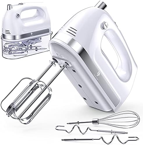 Hand Mixer Electric, 400W Food Mixer 5 Speed Handheld Mixer, 5 Stainless Steel Accessories, Storage Box, Kitchen Mixer with Cord for Cream, Cookies, Dishwasher Safe