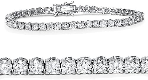 Pompeii3 14k White, Yellow, or Rose Gold 5ct T.W. Diamond Round-Cut Tennis Bracelet Women's 7"