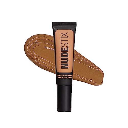 Nudestix Tinted Cover Liquid Foundation, Buildable Coverage for Even Skin Tone, Flawless Natural Lightweight Makeup Finish, 0.84 fl oz (25 ml)