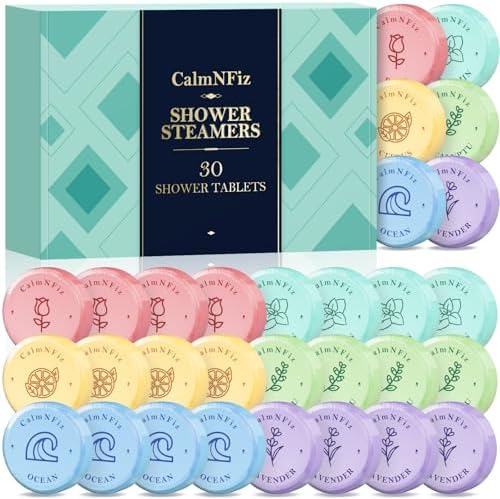 30 Pack Shower Steamers for Women Present Set, Shower Bath Bombs with 6 Scents, Self-Care Items for Wife As Christmas and Mothers Day Present Idea, Birthday Present Stocking Suffers