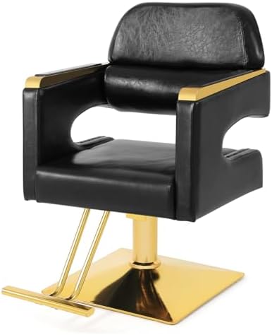 Artist hand Stylist Chairs for Salon, Salon Chair for Hair Stylist, Hydraulic Barber Chair 360 Degree Swivel Salon Chair Modern and Comfort, Spa Beauty Equipment Max Load Weight 330 Lbs Women Man Gold