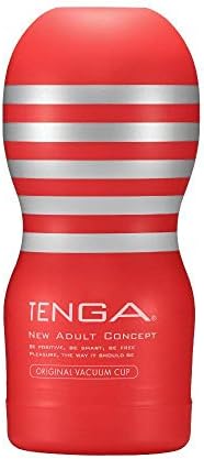 TENGA Original Vacuum Cup Male Masturbator Sex Toy, Prelubricated, Smooth Entry Pad, 5.8 inch Depth, Air Hole Control, Easy to Use Disposable, Red