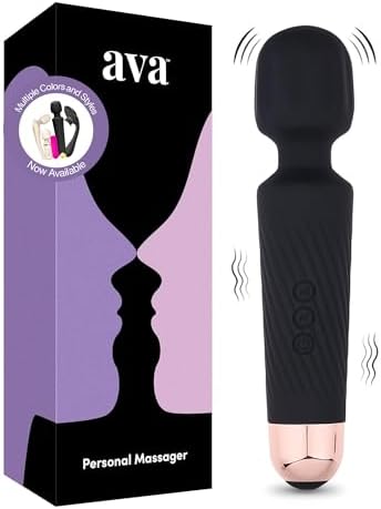 Ava Vibrator Wand [Sex Toys] Clit Stimulator Vibrators | Vibrator for Woman | Sex Toy | Gifts for Women | 20 Patterns & 8 Speeds of Pleasure | Quiet & Small | Adult Sex Toys -Standard - Black