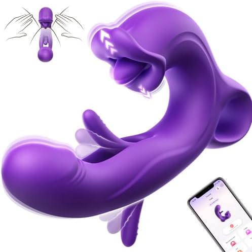 Thrusting Vibrator Sex Toys - G Spot Vibrator Tongue Toy for Women Sex Toys with 7 Flapping & Vibrating & Licking Modes Dildo for Clitoral Sex Games Sucking Vibrator Adult Toys Dildos