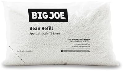 Big Joe Bean Refill, Polystyrene Beans for Bean Bags or Crafts, 75 Liters