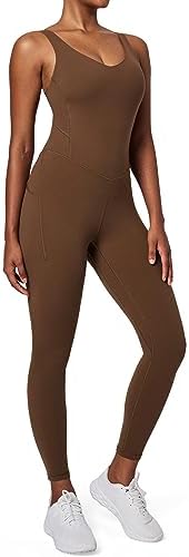 IUGA One Piece Jumpsuits for Women Tummy Control Athletic Romper Workout Bodycon Jumpsuit With Built-in Bras