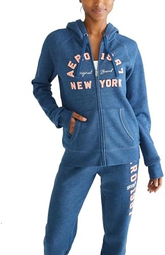 AEROPOSTALE Women's Logo Full Zip Hoodie- Arches- New York