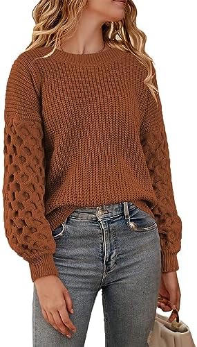 Womens Sweaters Fall Fashion 2024 Sweatshirt for Women Tops Crewneck Long Sleeve Shirts Casual Tunic Trendy