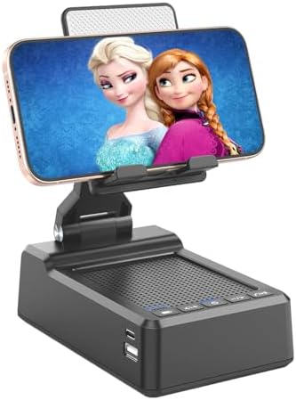 Gifts for Men, Mobile Phone Stand with Bluetooth Speaker for Him Dad Women,HD Surround Sound Perfect for Home and Outdoors with Wireless Speaker for Desk Compatible with iPhone/ipad(Black)