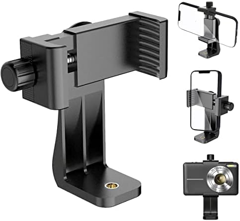 Cell Phone Tripod Mount Holder, Smartphone Tripod Cell Phone Holder Mount Adapter Clip, Digtal Camera Bracket Selfie Lens Monopod Adjustable Ring Light for Camcorder,Compatible for Most Cellphones