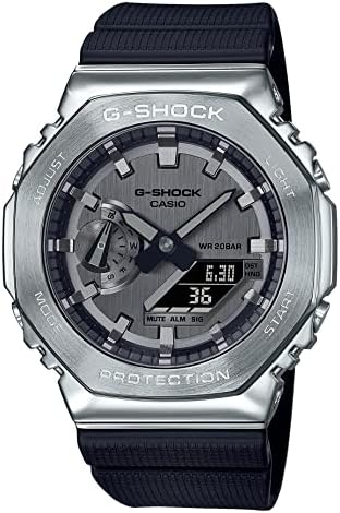 G-Shock Casio Metal Covered Octagonal Black Resin Band Watch GM2100-1A