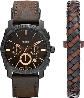 Fossil Machine Men's Watch with Stainless Steel or Leather Band, Chronograph or Analog Watch Display