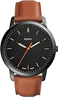 Fossil Minimalist Men's Watch with Leather or Stainless Steel Band, Chronograph or Analog Watch Display with Slim Case Design