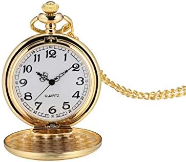 Smooth Vintage Pocket Watch with Chain (Gold)