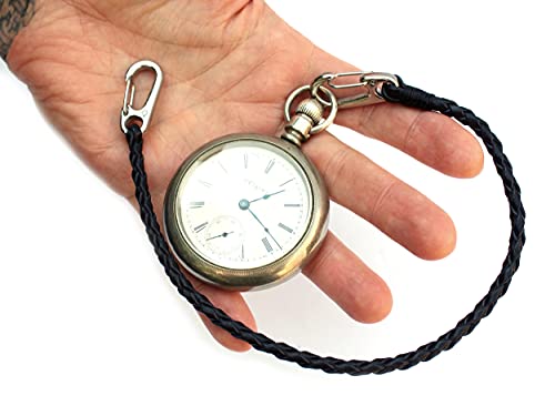 Braided Leather Pocket Watch Chain - Small Size