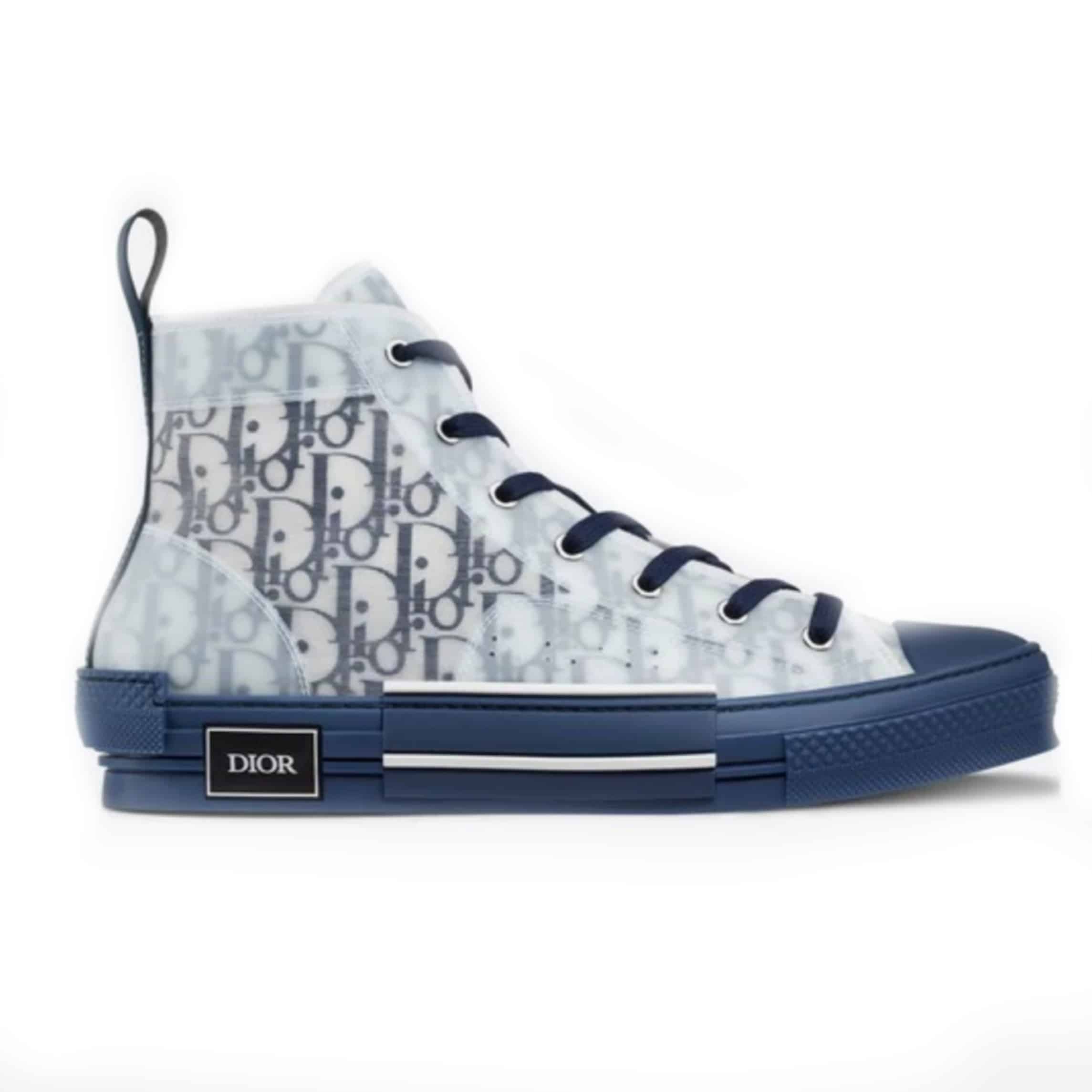 DIOR B23 HIGH-TOP SNEAKER IN BLUE DIOR OBLIQUE – CD29