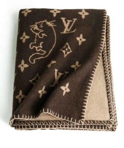 Replica lux louis vuitton home brown wool bedspread