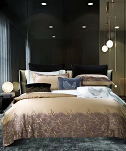 1st copy hermes home light beige cotton bedding set 