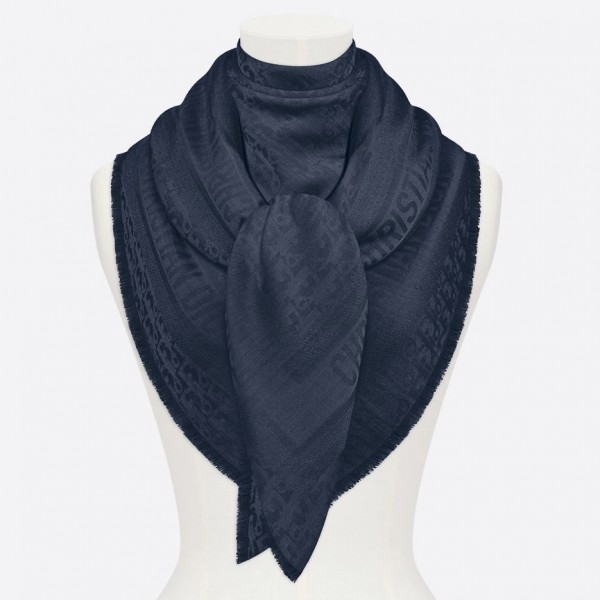 Dior Navy Blue Oblique Shawl 140 CM