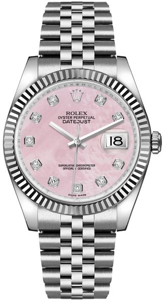 Rolex Datejust 36 Pink Mother of Pearl Dial Women’s Watch 116234