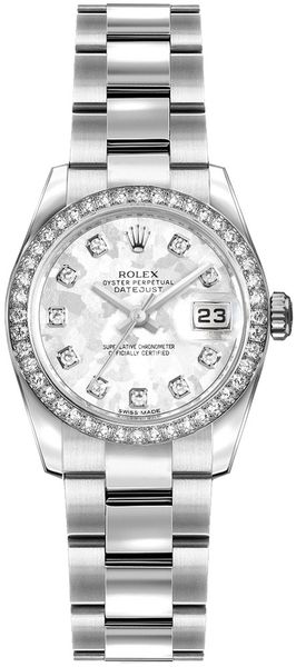 Rolex Lady-Datejust 26 Grey Gold Crystal Dial Women’s Watch 179384