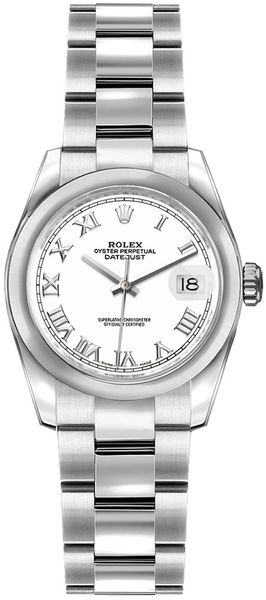 Rolex Lady-Datejust 26 Oyster Bracelet White Dial Watch 179160
